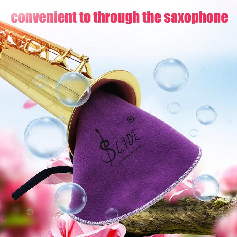 Saxophone Cleaning Cloth, Artificial Deerskin Velvet Saxophone Sax Neck Clarinet Flute Pull Though Cleaning Cloth for Inside Tube