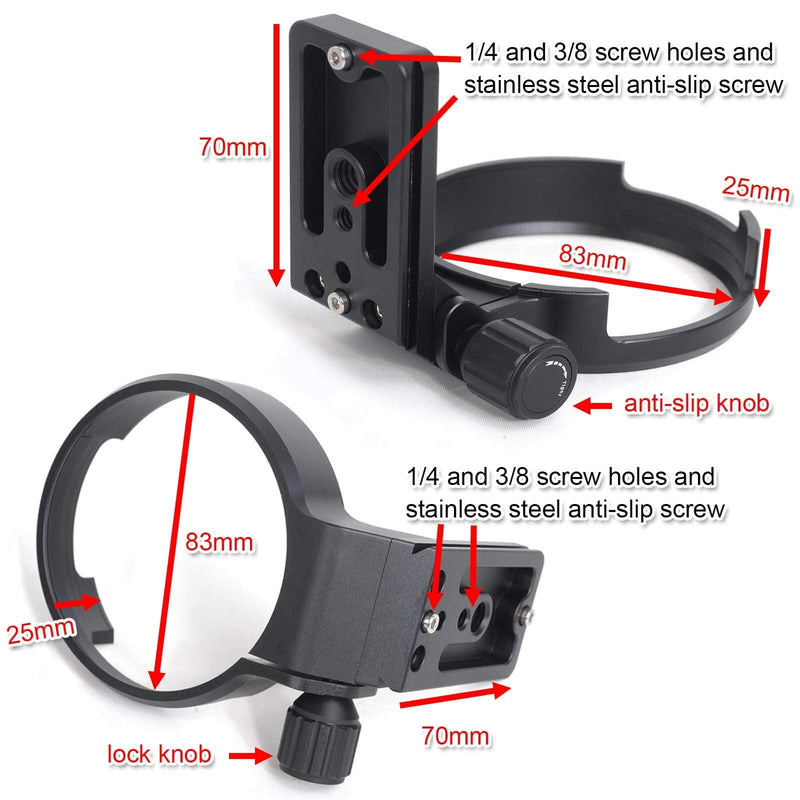 iShoot CNC Tripod Mount Ring for Sigma 135mm f/1.8 DG HSM Art Lens, Aviation Aluminum Lens Tripod Collar Support Bracket Holder with Quick Release Plate Compatible with Arca-Swiss fit Tripod Ball Head