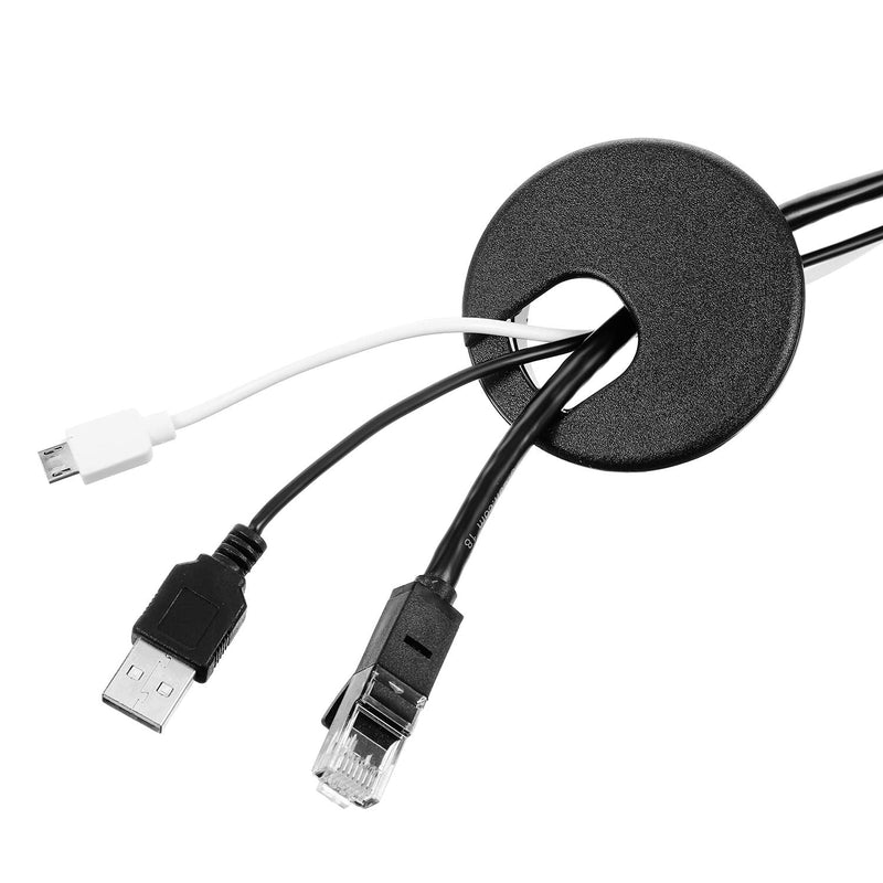 SATINIOR 10 Packs Black Desk Cable Wire Grommet Cord, PC Computer Desk Plastic Grommet Cord, Tidy Cable Hole Cover Organizers (Black, 50 mm/ 2 Inch Mounting Hole Diameter)
