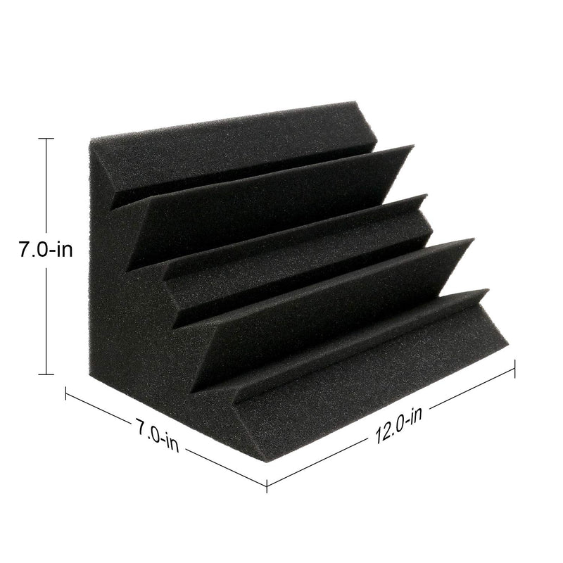 [AUSTRALIA] - Acoustic Foam Bass Trap Soundproof Padding Studio Corner Wall 7”×7”×12” (4 pack) 4 pack black 
