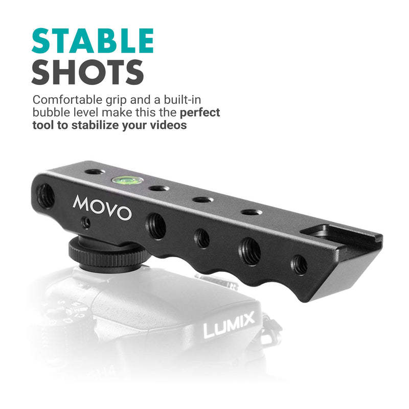 Movo Photo SVH6 Video Stabilizing Top Handle & Cold Shoe Extender for Canon EOS, Nikon, Olympus & Pentax DSLR Cameras