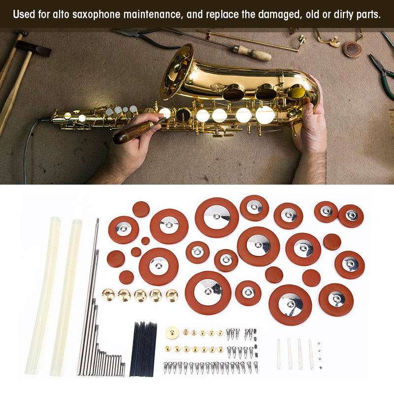 Dilwe Alto Saxophone Repair Tools, Alto Sax Musical Instrument Screws Pad Nut DIY Accessories