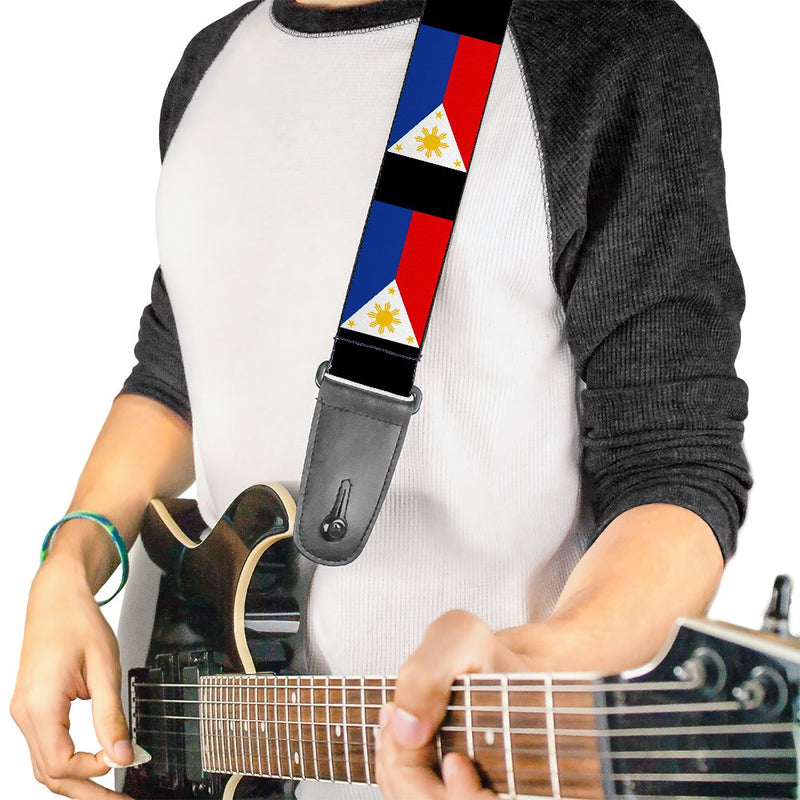 Buckle-Down GS-W31648 Guitar Strap Philippines Flags, Multicolor, 2" Wide - 29-54" Length