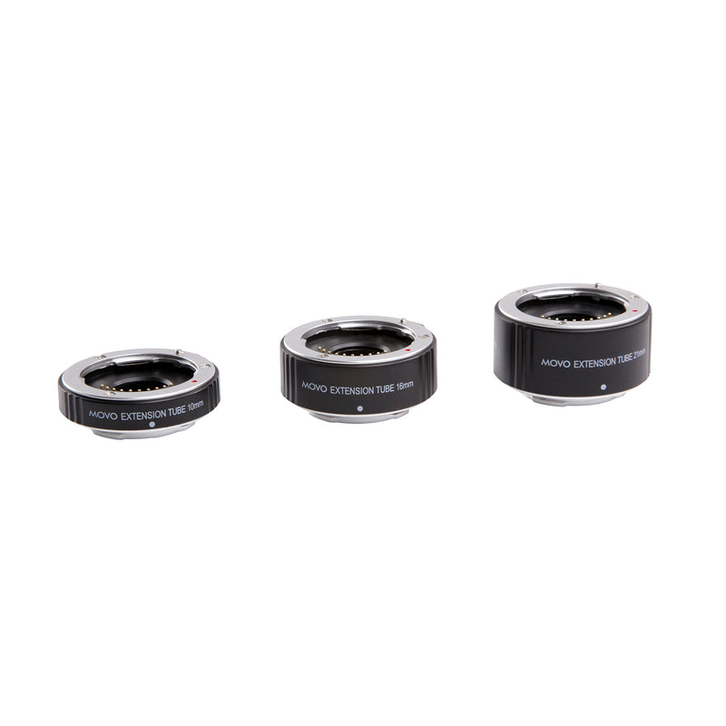 Movo Photo AF Macro Extension Tube Set for Pentax Q Mirrorless Camera System with 10mm, 16mm and 21mm Tubes (Metal Mount)