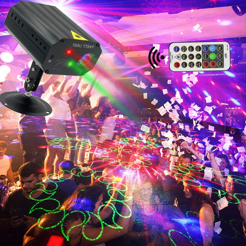 [AUSTRALIA] - Party Lights Disco Lights Strobe Stage Light LED Projection Effect Sound Activated with Remote Control for Birthday Bar Club Wedding Christmas KTV Karaoke Disco Ball Version 