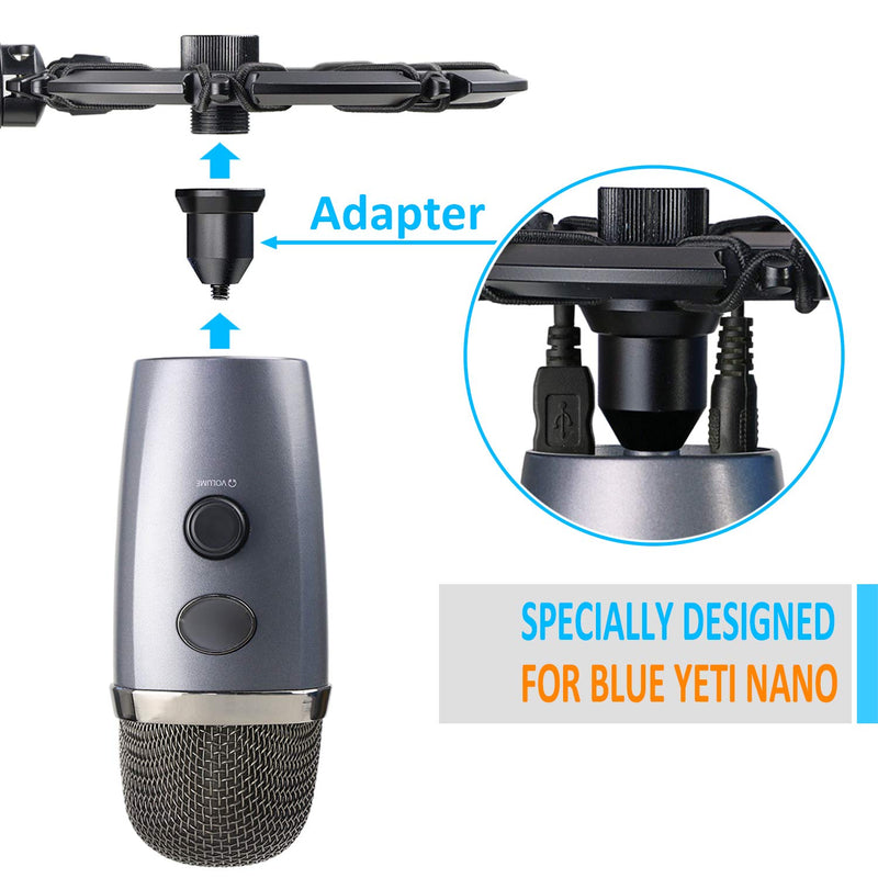 Blue Yeti Nano Shock Mount, Lightweight Alloy Shockmount Reduces Vibration Shock Noise Matching Mic Boom Arm, Designed for Blue Yeti Nano Microphone by YOUSHARES
