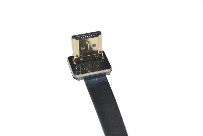 [AUSTRALIA] - Soft Flat Slim Thin HDMI FFC FPV HDMI Cable Standard HDMI Female Plug to Standard HDMI Male 90 Degree Gimbal rig Aerial Shooting FPV Black (30CM) 30CM 