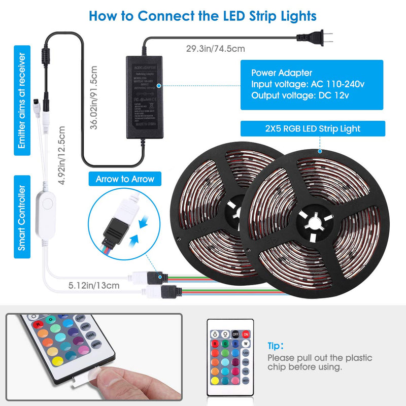 [AUSTRALIA] - AMBOTHER RGB LED Strip Lights 32.8ft WiFi LED Light Strips Works with Alexa Google Assistant Remote APP Waterproof Dimmable Color Changing Flexible Rope Lights Sync with Music for Bedroom Home Kitchen 
