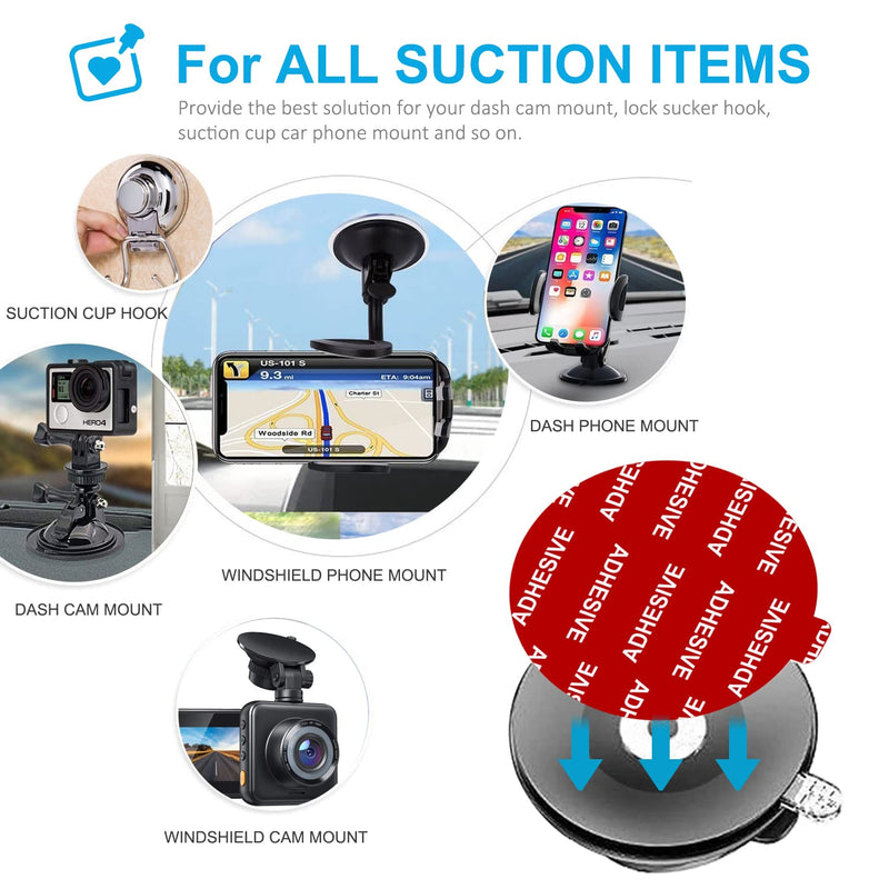 Dashboard Pad Mounting Disk Sticky Adhesive Replacement Kit, PKYAA 6pcs 2.1"(53mm) Circle Heat Resistant Double-Sided Stickers for Suction Cup Car Phone Holder Disc & Windshield Dash Cam