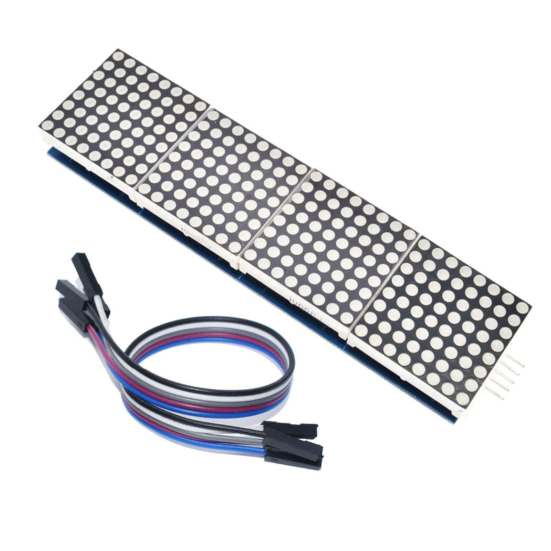 ALAMSCN MAX7219 Dot Matrix Module 32x8 4 in 1 LED Display Modules for Arduino Raspberry Pi Microcontroller with 5Pin Wires Red (Pack of 2)