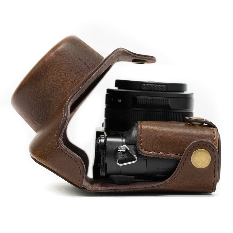 MegaGear Ever Ready Protective Leather Camera Case, Bag for Panasonic LUMIX LX100, DMC-LX100 Camera (Dark Brown)