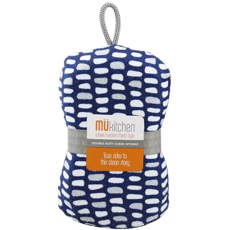 [AUSTRALIA] - MÜkitchen | Sponge for Dishes and Household Cleaning | Microfiber Print & a Non-Scratch Scrub Pad | Machine Washable & Reusable | Set of 4 | Stones 