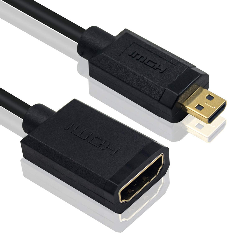 Duttek HDMI to Micro HDMI Cable, Extreme Slim and Flexible Micro HDMI Male to HDMI Male Cable Support 1080P, 4K, 3D for GoPro Hero 8/7 Black,Sony A6500/A7,Canon Camera,etc (Male to Female) Male to Female