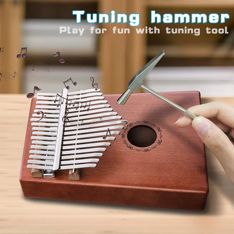 Thumb Piano Finger Piano 17 Key Kalimba Pocket Thumb Piano Mahogany Body, Finger Percussion Keyboard with Instruction and Tune Hammer, for Beginners and Advanced Players