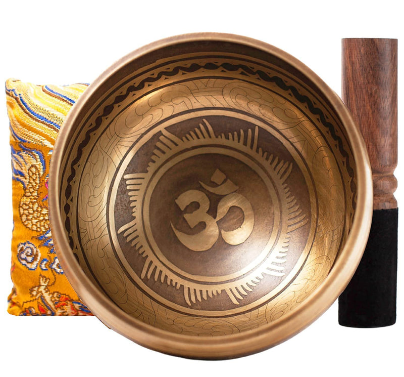 [AUSTRALIA] - Tibetan Singing Bowl Set - Easy To Play - 4 Inch Zen Mindfulness Sound Music Instruments For Meditation Holistic 7 Chakra Healing By Himalayan Bazaar 
