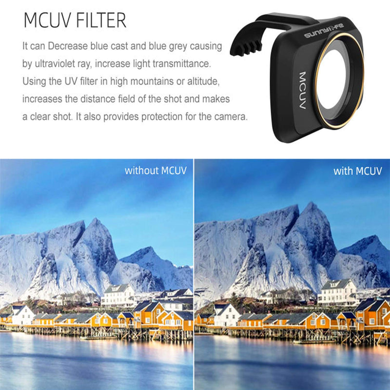 Lens Filter Set Compatible with DJI Mavic Mini 2/Mavic Mini Accessories 6pcs Filter Combo Multi Coated Filters Camera Lens (CPL MCUV ND4 ND8 ND16 ND32)
