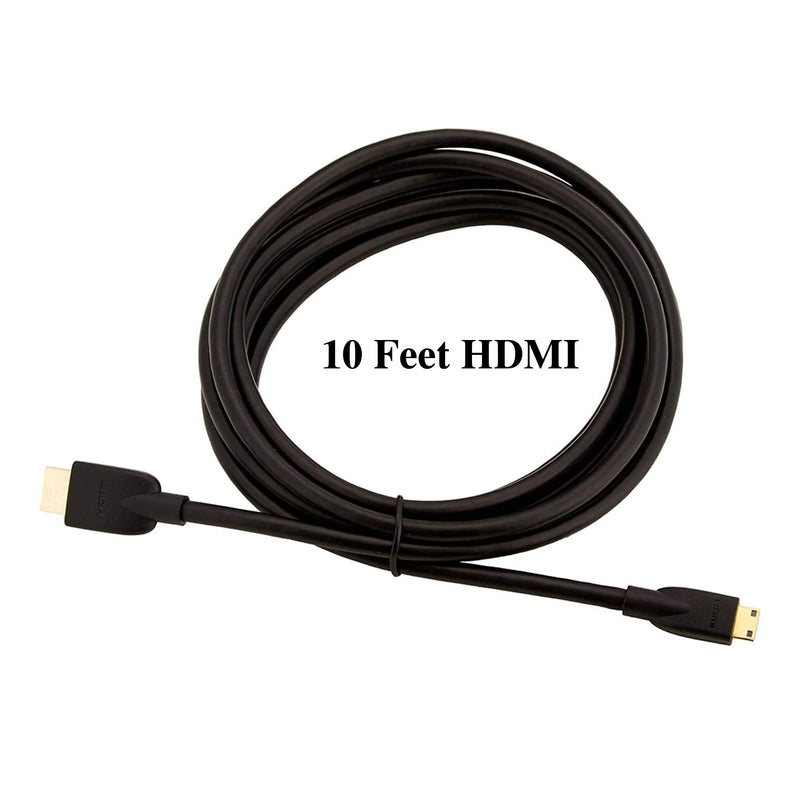 Compatible HDMI Cable for Canon EOS SL2 DSLR Camera + USB Cable - High-Speed 4K Mini HDMI to HDMI Cable for Canon EOS SL2 DSLR Camera 10-Feet