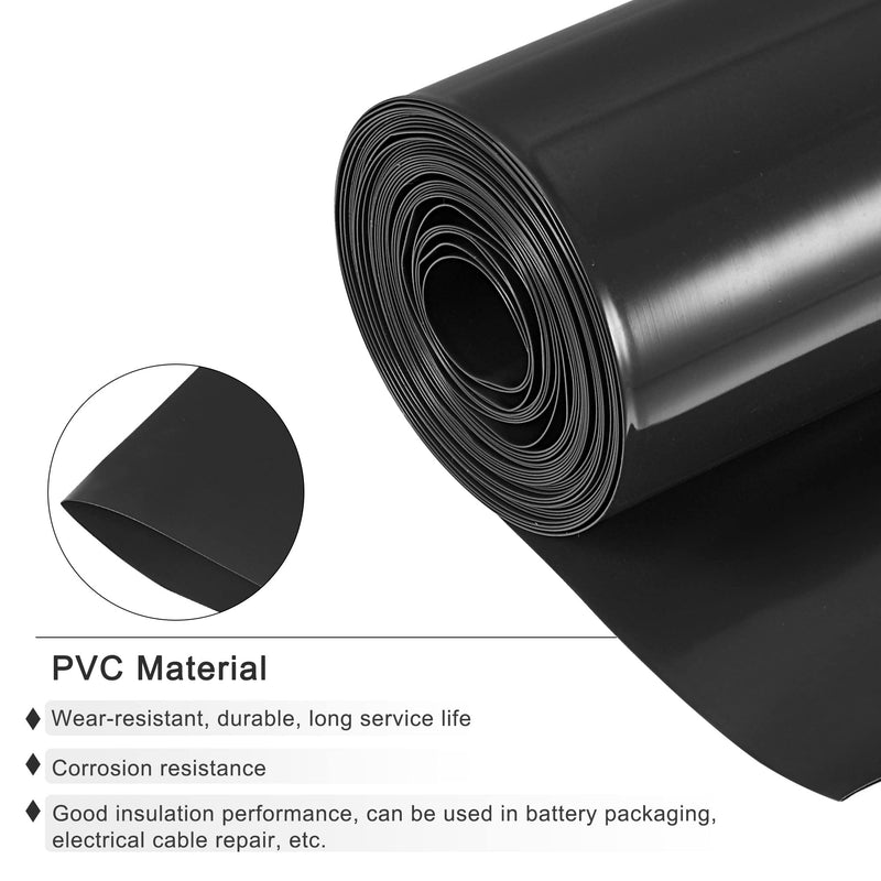 MECCANIXITY Battery Wrap PVC Heat Shrink Tubing 200mm Flat 10 Feet Black Good Insulation for Battery Pack