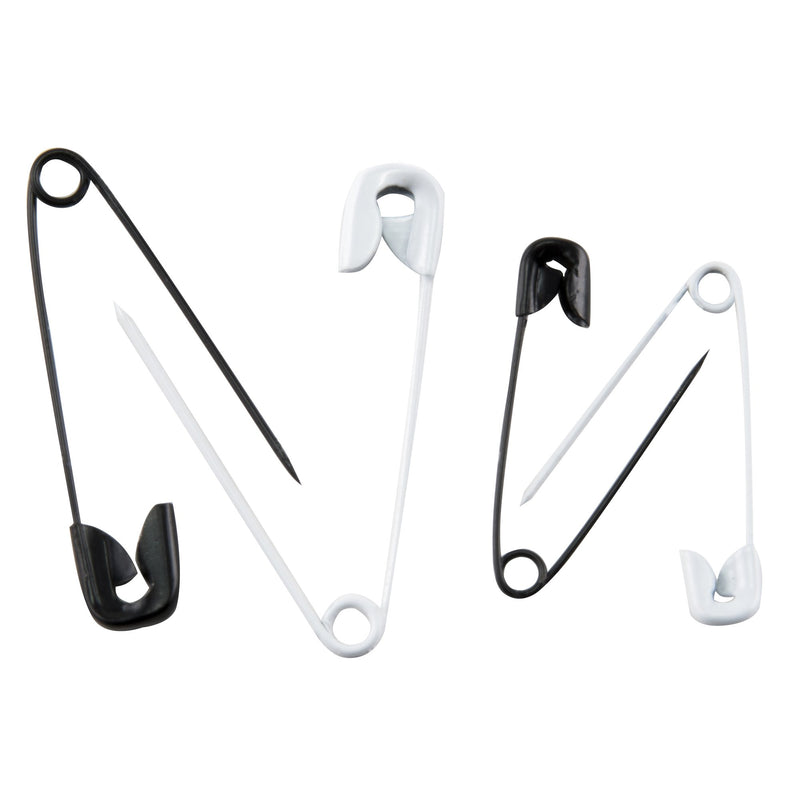 SINGER 00296 Black and White Safety Pins, Assorted Sizes, 25-Count 1