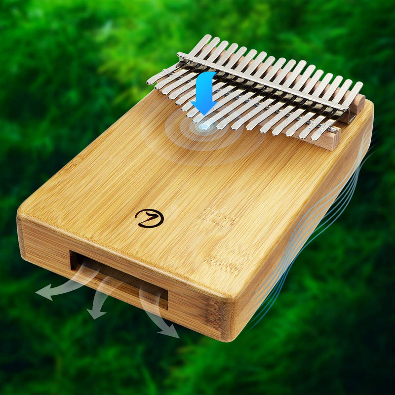 VIILOCK Handmade Mbira Finger Piano Kalimba 17 Keys Thumb Piano with Protective Box