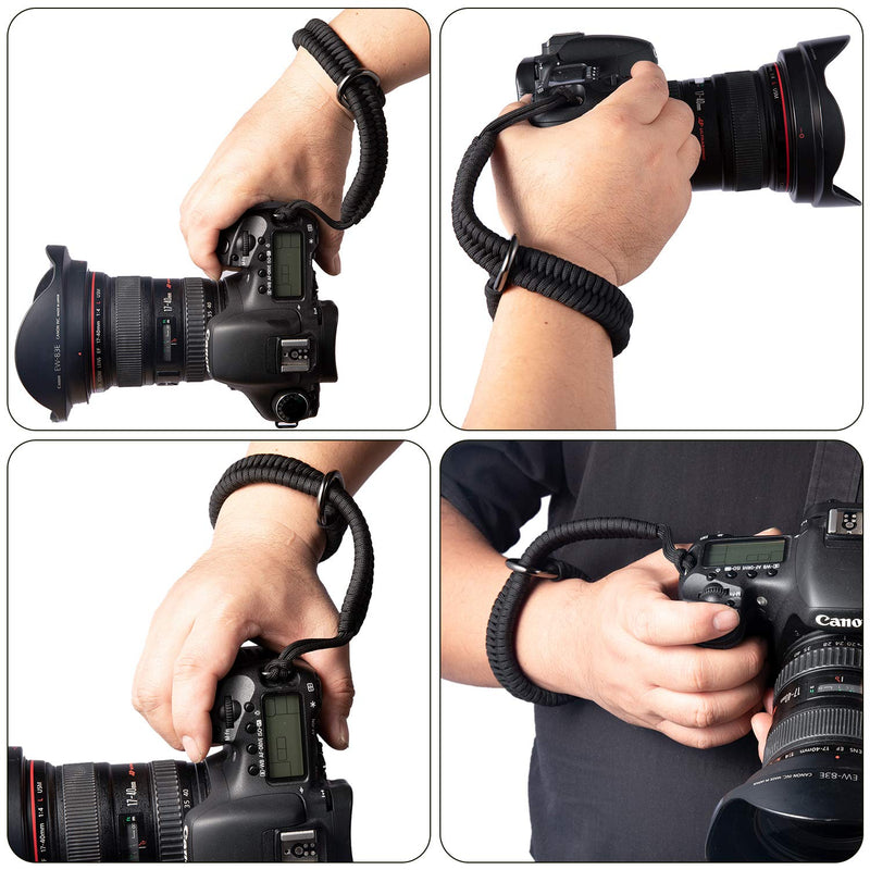 Unisex Camera Strap wrist Compatible Camera Neck Strap Anchor Links for Camera Hand Straps for DSLR and Mirrorless Cameras for Photographers Black