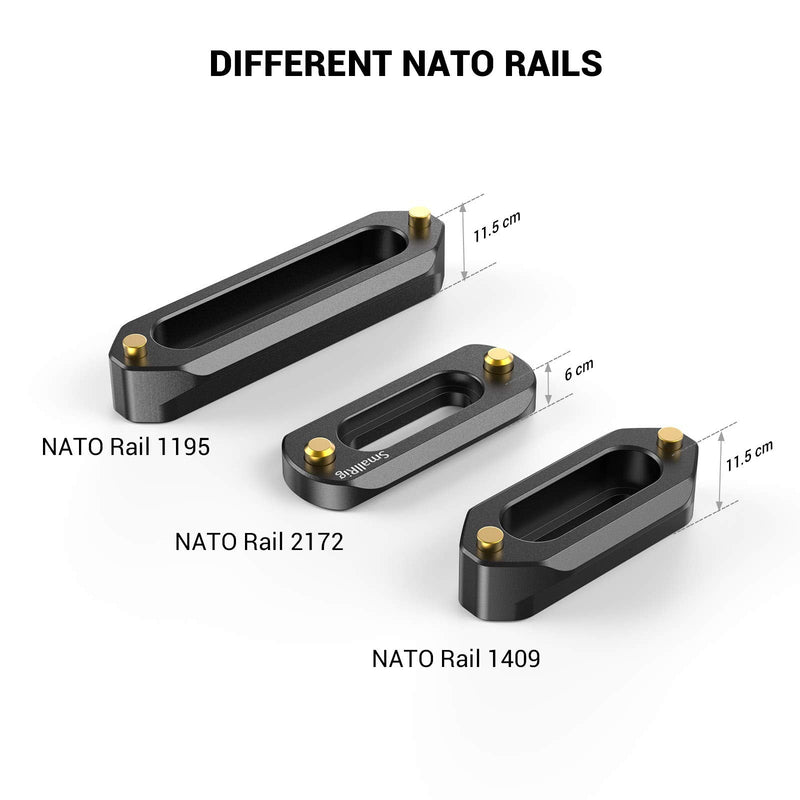 SMALLRIG Mini Anti-Off Quick Release NATO Rail (Thickness 6mm, Length 48mm) for NATO Handle, Camera Cage - 2172