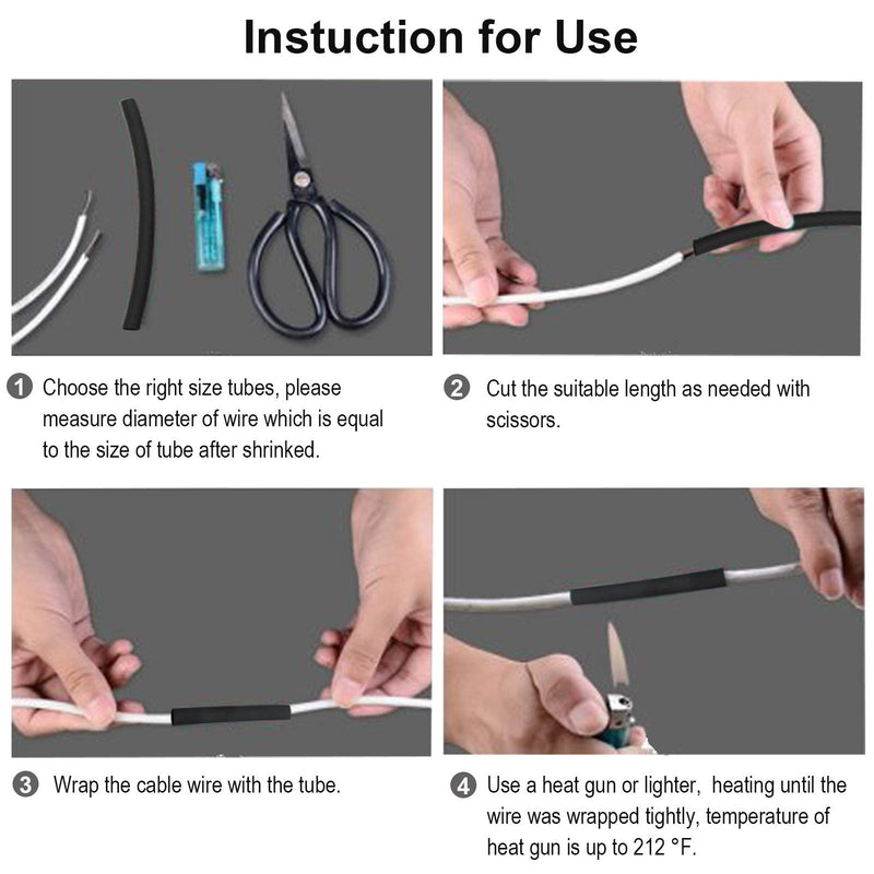 2 Pcs 1/2 inch (Diameter) Heat Shrink Tubing, 3:1 Adhesive-Lined Large Heat Wire Shrinkable Tube by MILAPEAK (4 Feet, Black & Red) 4FT (1/2", 2 Pcs)
