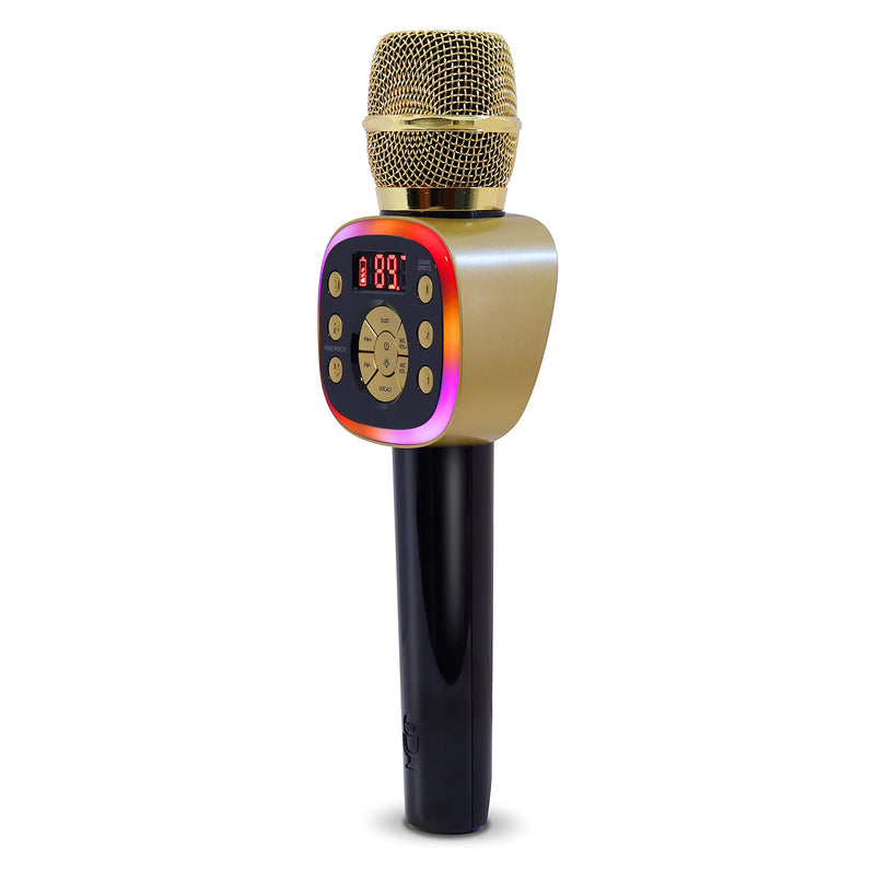 Carpool Karaoke The Mic 2.0 2021 Version, Wireless Bluetooth Karaoke Microphone with Voice Changing Effects and Duet Options, Gold 1 Gold & Black