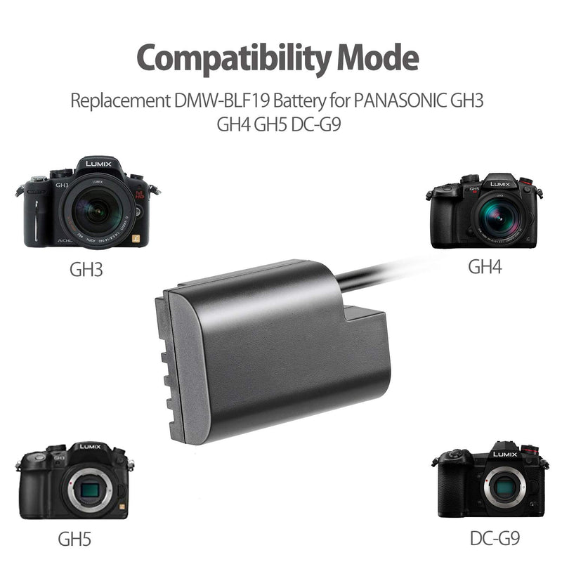 Cxy DMW-AC8 Adapter Kit DMW-DCC12 DC Coupler (Replacement DMW-BLF19 DMW-BLF19E Battery) for PANASONIC Lumix DMC-GH3, DMC-GH4, DMC-GH5, DMC-GH5S, DC-G9 Cameras