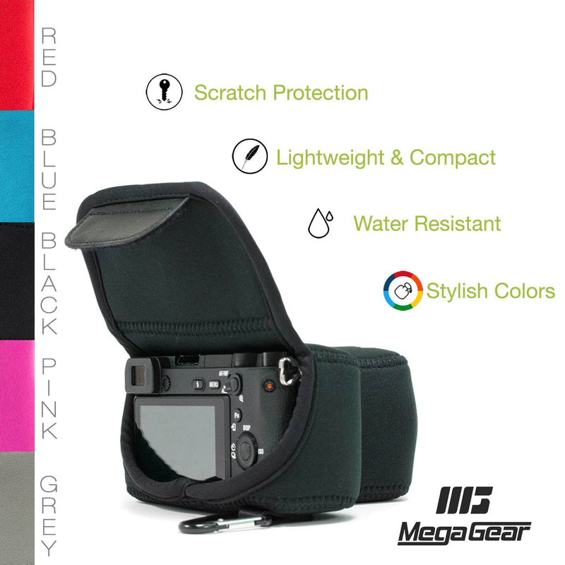 MegaGear MG1499 Sony Alpha A6400, A6500 (18-135mm) Ultra Light Neoprene Camera Case - Black