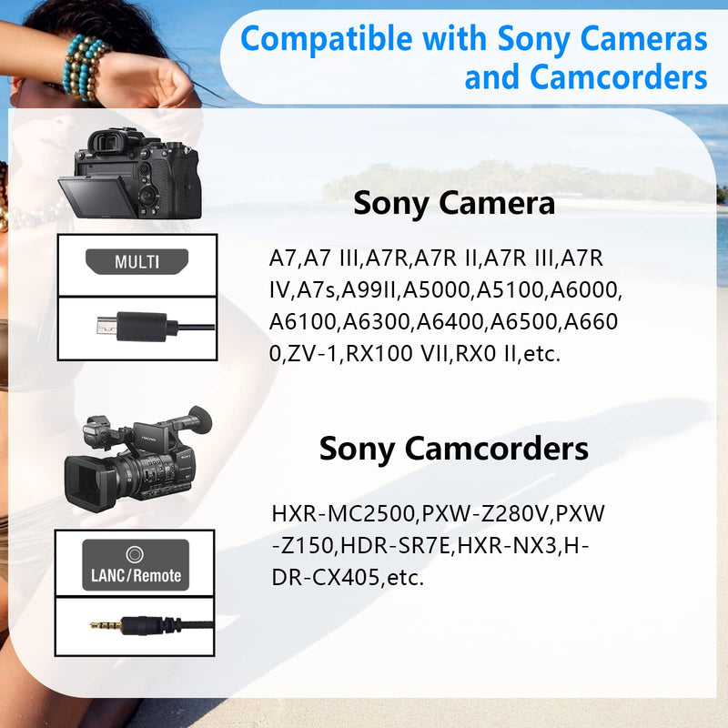 AODELAN Shutter Release Timer Zoom Controller Wired Camera Remote Control for Sony A7,A7 III,A7R,A7R II,A7R III,A7R IV,A7s,A99 II,A5000,A5100,A6000,A6100,A6300,A6400,A6500A6600,ZV-1,RX100 VII