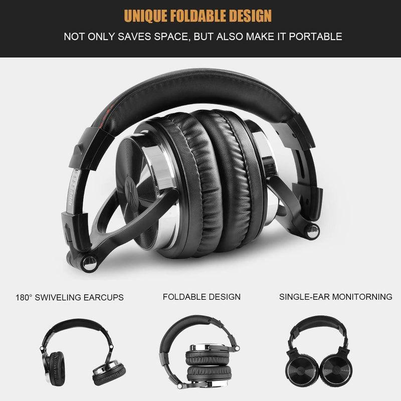 [AUSTRALIA] - OneOdio Wired Over Ear Headphones - Studio Monitor & Mixing DJ Stereo Headsets with 50mm Neodymium Drivers and 1/4 to 3.5mm Audio Jack for AMP Computer Recording Phone Piano Guitar Laptop - Black 