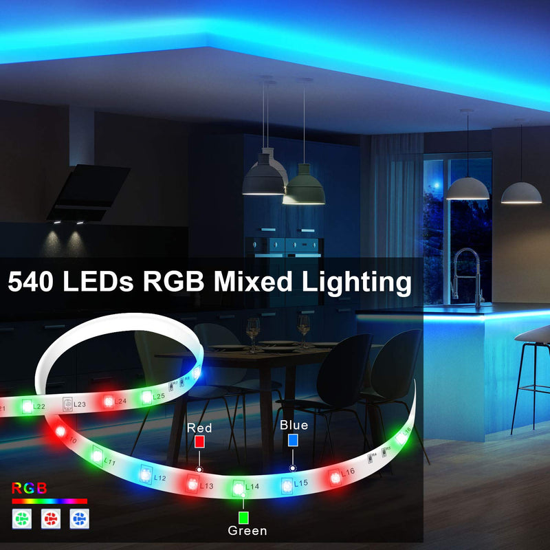 [AUSTRALIA] - ViLSOM Led Strip Lights 32.8 Feet with 44Keys Remote Color Changing Led Lights for Bedroom, Room, Kitchen and Christmas Decorations, RGB SMD 2835 Led Lights (2 Rolls of 16.4 Feet) 32.8 FT 