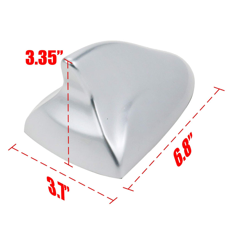 [AUSTRALIA] - Modengzhe Auto Car Roof Mounting Shark Fin Shape Antenna Topper Compatible with Hyundai Car Models, Silver ABS Material, 6.8 x 3.4 inches 