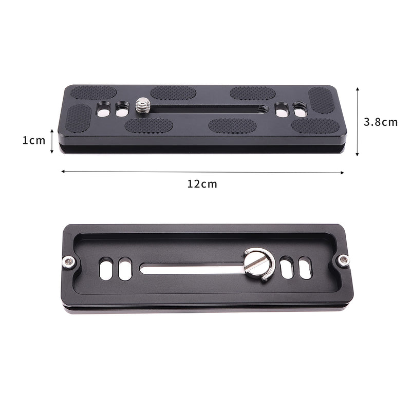 Fotga PU120 Aluminum Quick Release Plate with 1/4" Screw Mount for Camera Tripod Ball Head,Compatible with Benro Arca Swiss Style PU120(120mm)