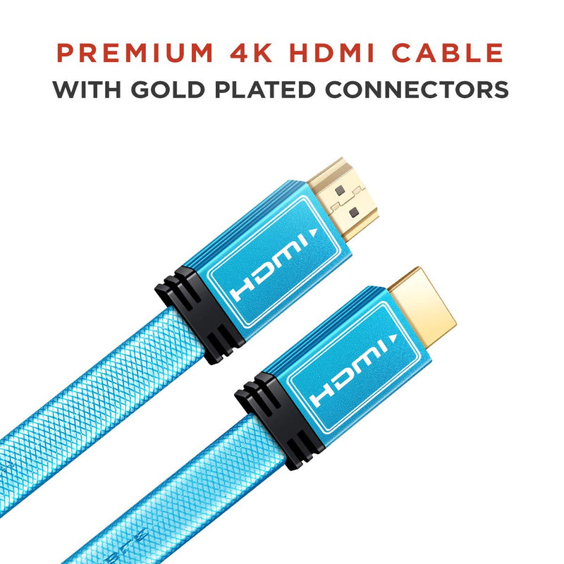 Buyer’s Point 4K HDMI Cable High Speed 24Gbps Flat HDMI 2.0 Cable - 24AWG Nylon Braided HDMI Cord - HDCP 2.2-4K HDR, 3D, 2160P, 1080P - Compatible with TV, Blu-ray, PS4/3, PC - 5ft (1.5m) (1 Pack) 1.5M 1 Pack