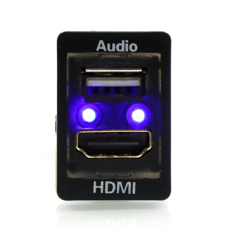 HDMI Socket Mount Cable +USB Audio Input Audio Relay Use for Toyota 1.3*0.87inch