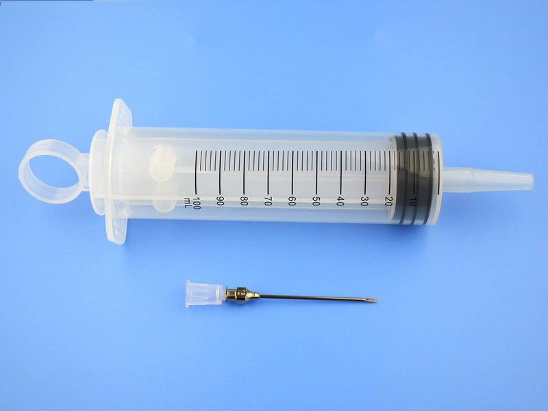 2Pcs-100ml Syringe, 100cc Syringes, Kitchen Syringe Glue Syringe Plastic Syringe, Large Volume Syringe with Needle, Dispensing Syringes (100ml-B) 100ml-B