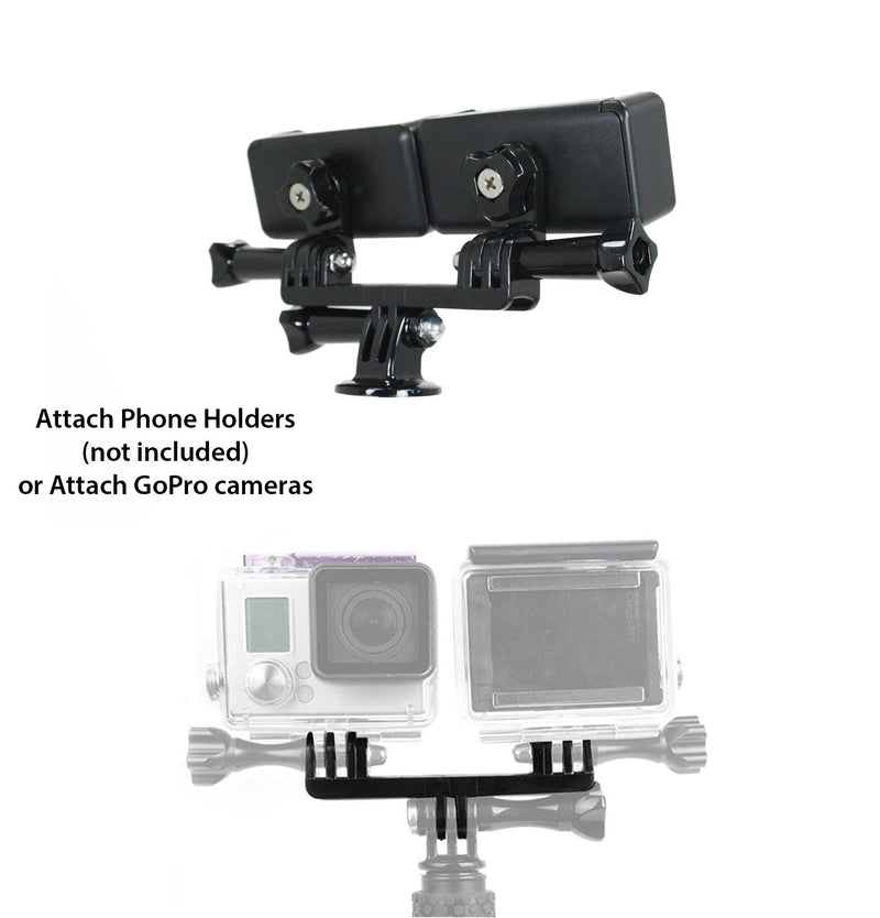 Livestream Gear - Dual Device Parts Setup for Live Streaming, Video, or Sport Camera. Get Dual Mount, Tripod Adapter, 2X Screw Adapters; Full Setup. (2 Device Parts) 2 Device Parts