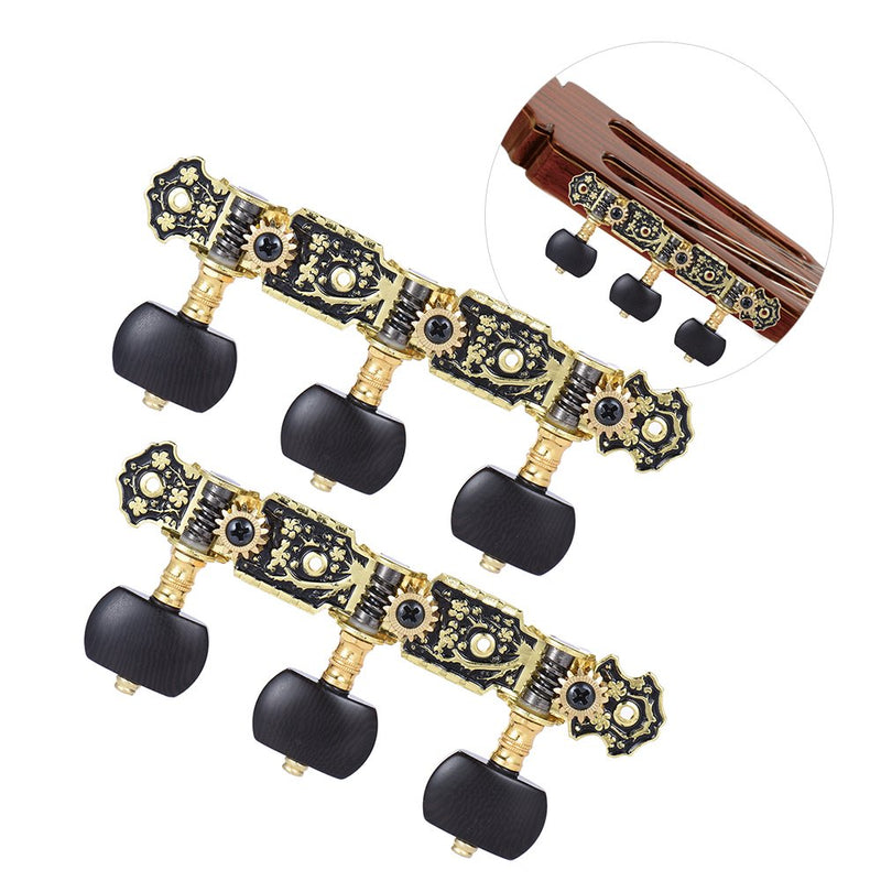 ammoon Alice AOS-020HV3P 2pcs(L&R) Acoustic Classical Guitar Tuning Keys Pegs String Tuners 3+3 Machine Heads (Short)