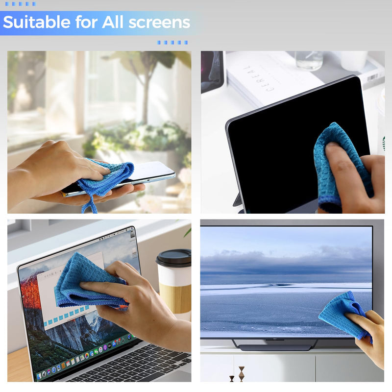 Jiateums Screen Cleaner Spray, (200ml/6.7oz)- Touchscreen Cleaning Spray with Wipe Cloth for LCD LED TV, Displays on Computer, Computer Laptop Phone Electronic Screen,Monitor, Glasses (200mlx2) 200mlx2