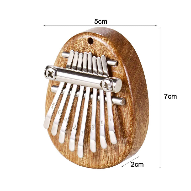 Elejolie Mini Kalimba Thumb Piano 8 Key,Finger Piano Finger Harp Portable Musical Instruments Gift for Kids Adult with Pendant 8key