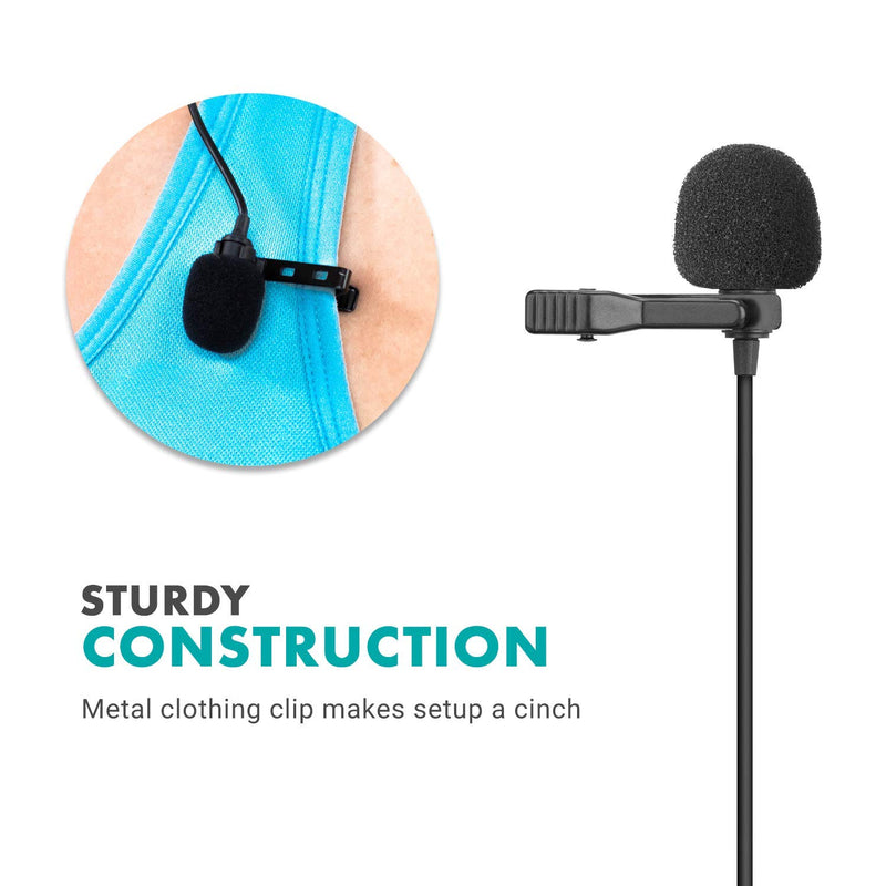 Movo uLav - Wired Omnidirectional USB-C Lavalier Clip On Microphone - External Clip On Mic for Android Smartphone, iPad Pro, USB Type-C Devices - Lapel Microphone for YouTube, Vlogging, Interviews