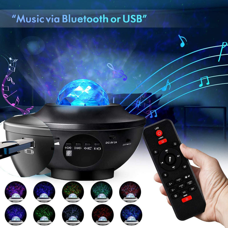 [AUSTRALIA] - Laser Star Projector with LED Nebula Galaxy ,Night Light Projector for Bedroom,Galaxy Light Projector Bluetooth Function Starry Projector for Kids Baby Bedroom,Game Rooms,Party,Home Theatre 