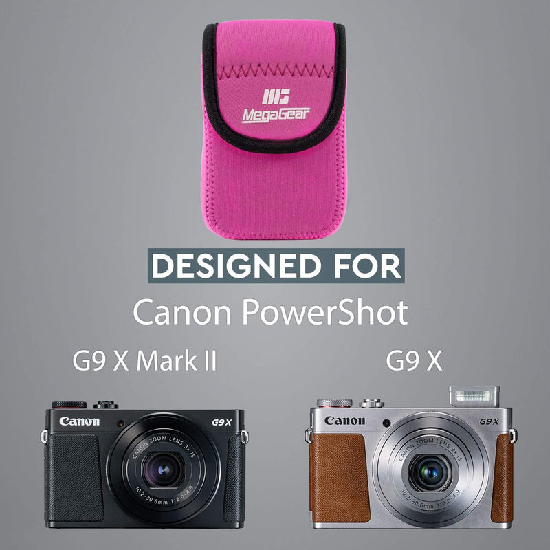 MegaGear Ultra Light Neoprene Camera Case Compatible with Canon PowerShot G9 X Mark II, G9 X Hot Pink
