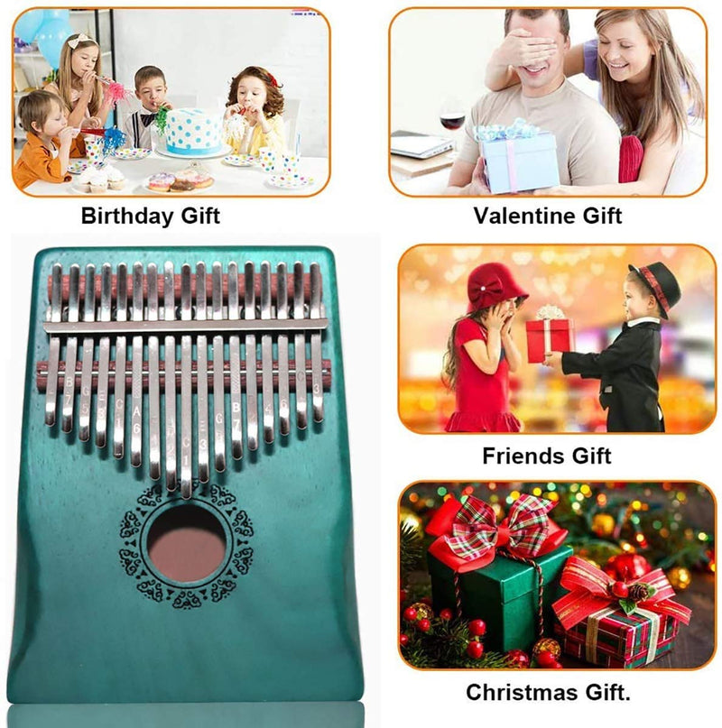 Kalimba 17 Keys Thumb Piano, Thumb Pianos，Easy to Learn Portable Finger Piano Gifts for Kids and Adults, with Study Instruction and Tune Hammer