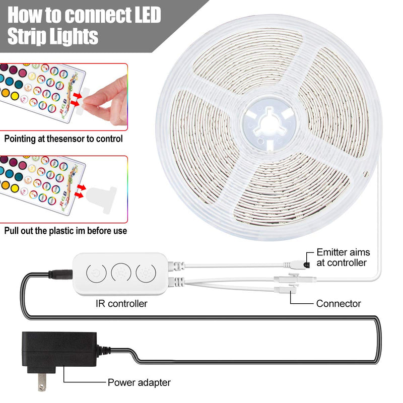 [AUSTRALIA] - LUXPOWER 32.8ft LED Strip Lights 5050 RGB LED Light Strip Color Changing 40-Key Remote for TV Home Ceiling Bars & Party DIY Decoration, Music Sync APP Control with Remote, Sensitive Built-in Mic 