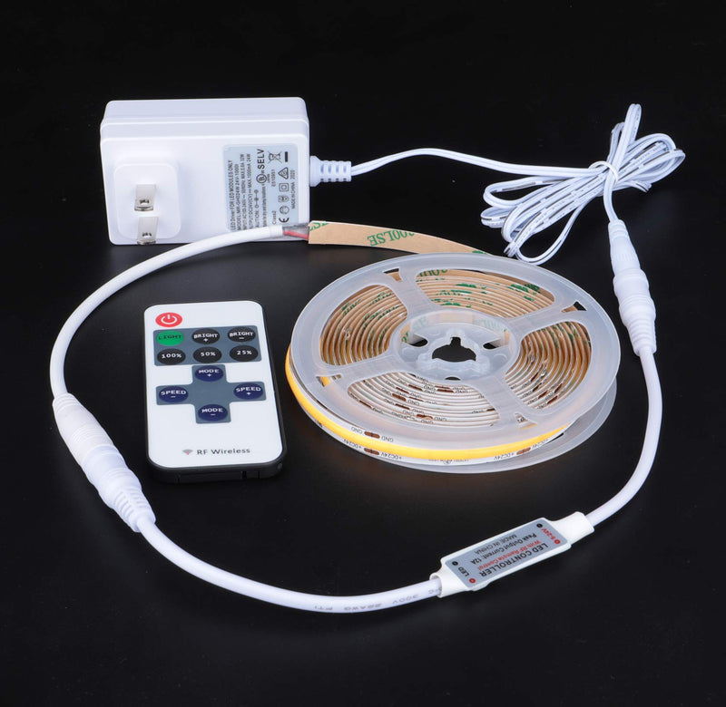 [AUSTRALIA] - UL Listed COB LED Strip Lights 4000K CRI80+ 9.84ft LED Rope Lights Kit with UL Adapter&Mini Controller Flexible Bendable LED Adhesive Light for Xmas Party Birthday Home Cabinet Decoration IP20 Nature White 