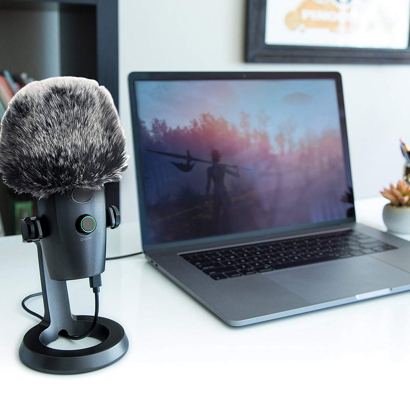 YOUSHARES Microphone Furry Windscreen Muff - Mic Wind Cover Fur Pop Filter as Foam Cover Compatible with Blue Yeti Nano