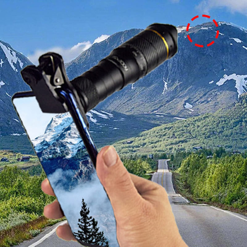 Cell Phone Camera Lens, Double Adjustment Clip on Cell Phone Lens with 32X Magnification, Support 0.63X Ultra Wide Angle and 198 Degree Fisheye Lens